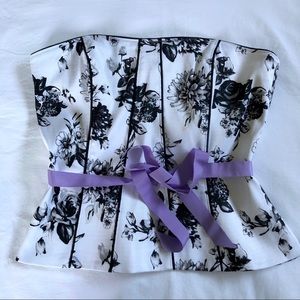 White House Black Market New Corset Floral Size 12